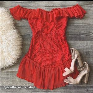 Red mini dress